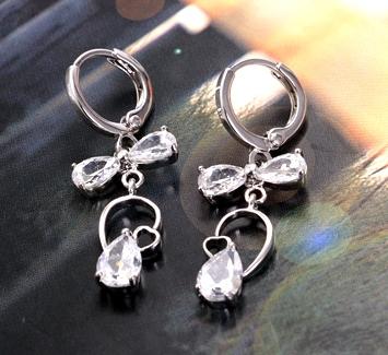 34x13mm CZ DANGLE EARRINGS